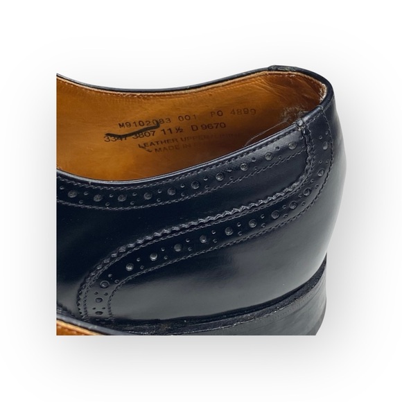 Polo Ralph Lauren ❁ Classic Oxford Wingtip Dress Shoes ❁ Black Leather ❁ 11.5 - Picture 15 of 17